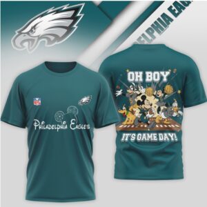 Philadelphia Eagles Mickey Mouse Disney Game Day Midnight Green Football Graphic Shirt