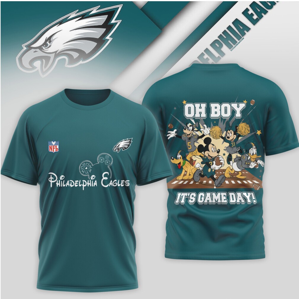 Philadelphia Eagles Mickey Mouse Disney Game Day Midnight Green Football Graphic Shirt Philadelphia Eagles Mickey Mouse Disney Game Day Midnight Green Football Graphic Shirt