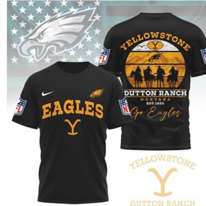 Philadelphia Eagles Yellowstone Dutton Ranch Montana Mashup Team T Shirt Philadelphia Eagles Yellowstone Dutton Ranch Montana Mashup Team T Shirt