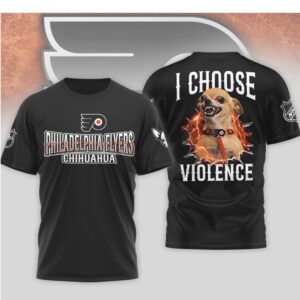 Philadelphia Flyers I Choose Violence Funny Chihuahua Dog Angry Hockey Mascot Shirt