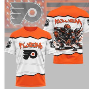 Philadelphia Flyers Puck Yeah Skeleton Orange Hockey Fan Game Day Shirt