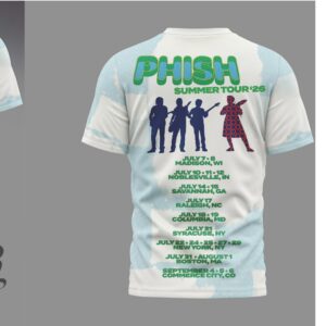 Phish Summer Tour 2026 Rainbow Fish Tie Dye Style T Shirt