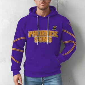 Phoenix Suns Purple Waffle Knit Hoodie Retro NBA Team Logo Fan Apparel Hoodie