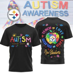 Pittsburgh Slers Autism Awareness Teach Love Hope Puzzle NFL Football Fan T Shirt