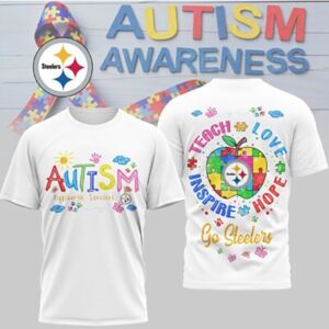 Pittsburgh Slers Autism Awareness Teach Love Hope Puzzle NFL Football Fan T Shirt