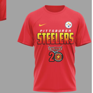 Pittsburgh Slers Disney Cars 20th Anniversary Red Racing Graphic Lightning McQueen T Shirt