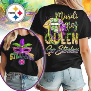 Pittsburgh Slers Mardi Gras Queen Game Day Festive Football Graphic T Shirt