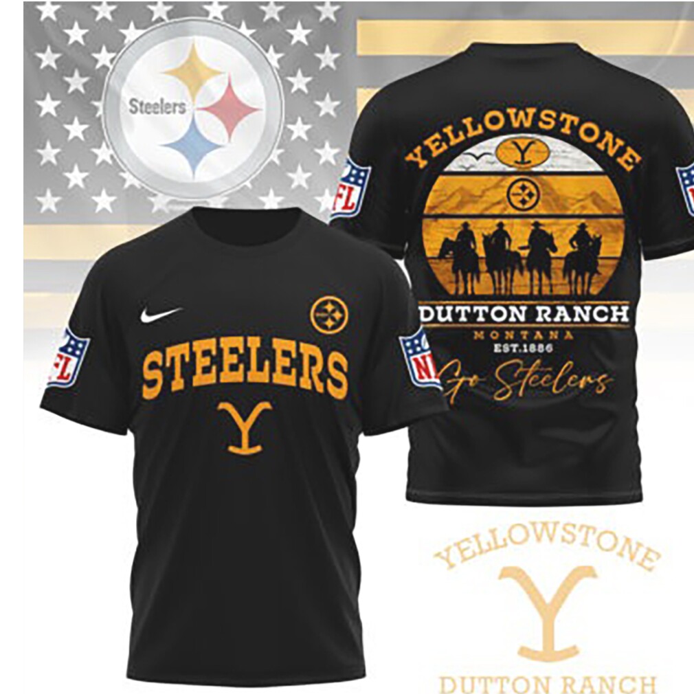 Pittsburgh Slers Yellowstone Dutton Ranch Montana Mashup Football Fan T Shirt Pittsburgh Slers Yellowstone Dutton Ranch Montana Mashup Football Fan T Shirt