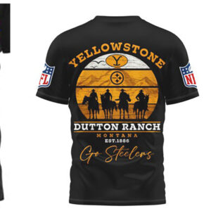 Pittsburgh Slers Yellowstone Dutton Ranch Montana Mashup Football Fan T Shirt