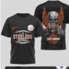 Pittsburgh Slers Harley Davidson Motor Cycles Skull Wing Football Game Day tshirt Pittsburgh Slers Harley Davidson Motor Cycles Skull Wing Football Game Day tshirt