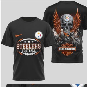 Pittsburgh Steelers Football Shirt Vintage Harley Skull Biker Design Game Day Graphic T Shirt Pittsburgh Steelers Football Shirt Vintage Harley Skull Biker Design Game Day Graphic T Shirt