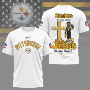 Pittsburgh Steelers Jesus In My Heart Christian Faith Football Fan Graphic T Shirt