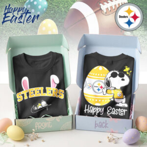 Pittsburgh Steelers Snoopy Happy Easter Bunny Ears Nike Logo Football Fan Shirt Pittsburgh Steelers Snoopy Happy Easter Bunny Ears Nike Logo Football Fan Shirt
