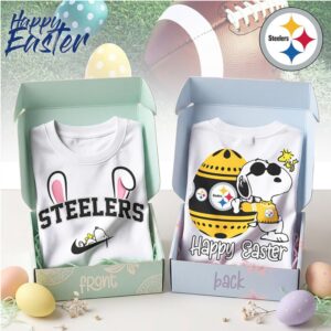 Pittsburgh Steelers Snoopy Happy Easter Bunny Ears Nike Logo Football Fan Shirt