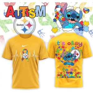 Pittsburgh Steelers Stitch Autism Awareness It’s Okay To Be Different Football Shirt
