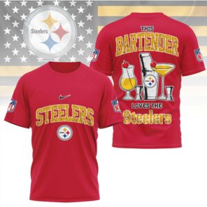 Pittsburgh Steelers This Bartender Loves The Steelers Vintage Game Day T Shirt
