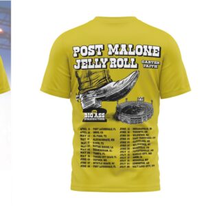 Post Malone Jelly Roll Big Ass Stadium Tour 2026 Concert Schedule Shirt