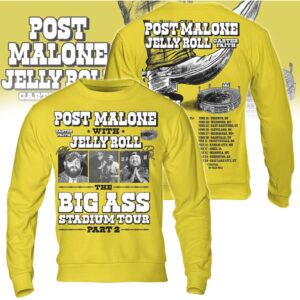 Post Malone Jelly Roll Big Ass Stadium Tour Part 2 Country Rock tshirt Post Malone Jelly Roll Big Ass Stadium Tour Part 2 Country Rock tshirt