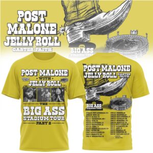 Post Malone Jelly Roll Big Ass Stadium Tour Part 2 Country Rock tshirt