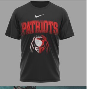 Predator Sci Fi Action New England Patriots Custom Graphic Game Day Apparel T Shirt