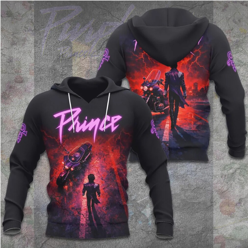 Prince Purple Rain Silhouette Motorcycle Lightning Hoodie Prince Purple Rain Silhouette Motorcycle Lightning Hoodie