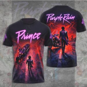 Prince Purple Rain Silhouette Motorcycle Lightning Hoodie