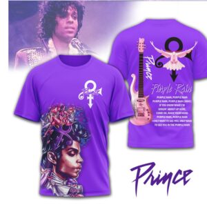 Prince Purple Rain Tribute Pink Guitar Dove Graphic Music T Shirt