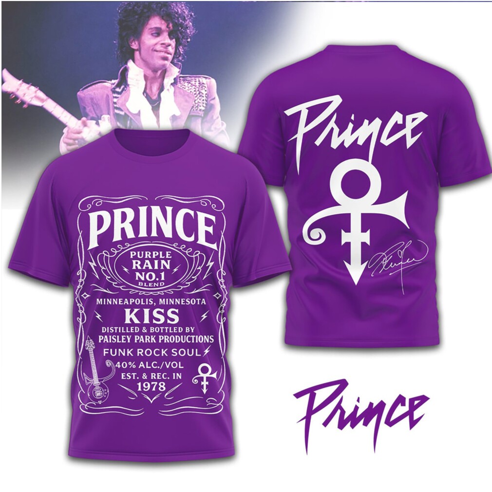 Prince Purple Rain Whiskey Label Style Funk Rock Soul Purple Graphic T Shirt Prince Purple Rain Whiskey Label Style Funk Rock Soul Purple Graphic T Shirt