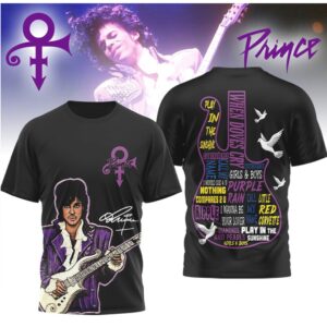 Prince When Doves Cry Guitar Lyric Graphic Collection T Shirt