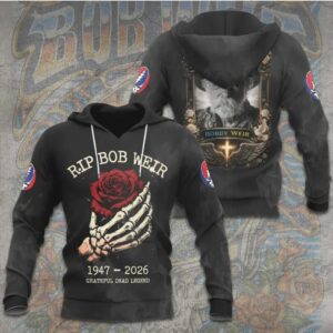 RIP Bob Weir 1947 2026 Grateful Dead Legend Memorial Tribute Skeleton Graphic T Shirt RIP Bob Weir 1947 2026 Grateful Dead Legend Memorial Tribute Skeleton Graphic T Shirt