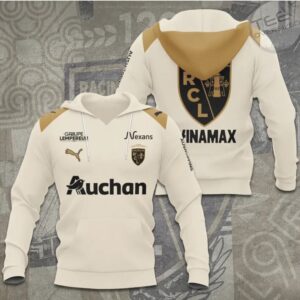 Racing Club De Lens 120th Anniversary Heritage Cream Gold Soccer Graphic T Shirt Racing Club De Lens 120th Anniversary Heritage Cream Gold Soccer Graphic T Shirt