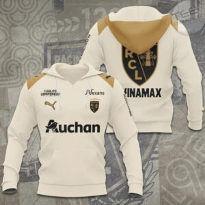 Racing Club De Lens 120th Anniversary Heritage Cream Gold Soccer Graphic T Shirt