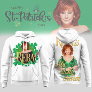 Reba McEntire St Patrick's Day Lucky Charm Green Glitter Hoodie