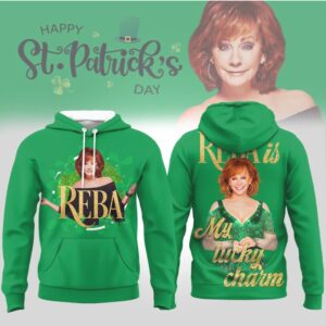 Reba McEntire St Patrick's Day Lucky Charm Green Glitter Hoodie