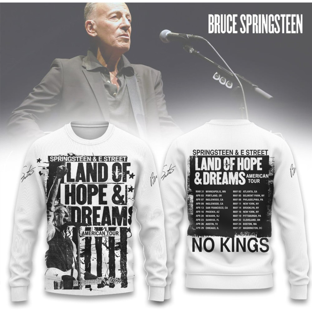 Bruce Springsteen Land Of Hope and Dreams American Tour Vintage Graphic Apparel Collection Hoodie Bruce Springsteen Land Of Hope and Dreams American Tour Vintage Graphic Apparel Collection Hoodie