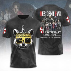 Resident Evil 30th Anniversary 1996 2026 Survival Horror Game Memorial Graphic T Shirt