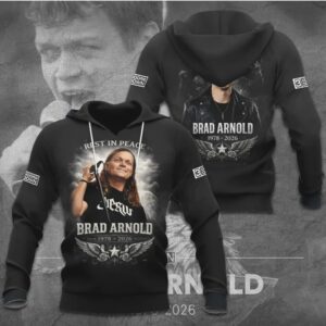 Rest In Peace Brad Arnold 1978 2026 3 Doors Down Tribute Memorial Hoodie