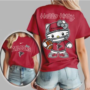 Retro Hello Kitty Atlanta Falcons Football Shirt Cute 90s Style Fan Gift T Shirt