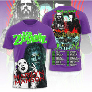 Rob Zombie Marilyn Manson Freaks On Parade 2024 Heavy Metal World Tour Hoodie