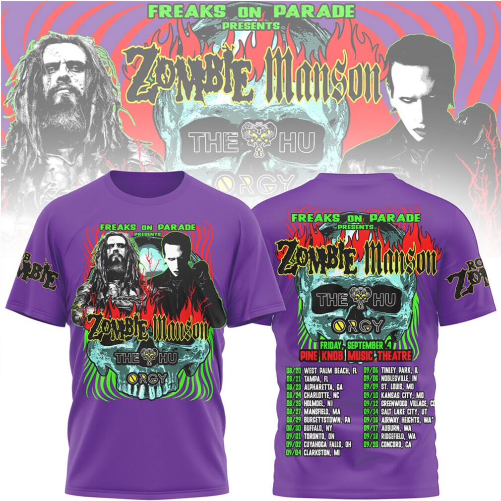 Rob Zombie Marilyn Manson Freaks On Parade Tour 2024 Concert Hoodie Rob Zombie Marilyn Manson Freaks On Parade Tour 2024 Concert Hoodie
