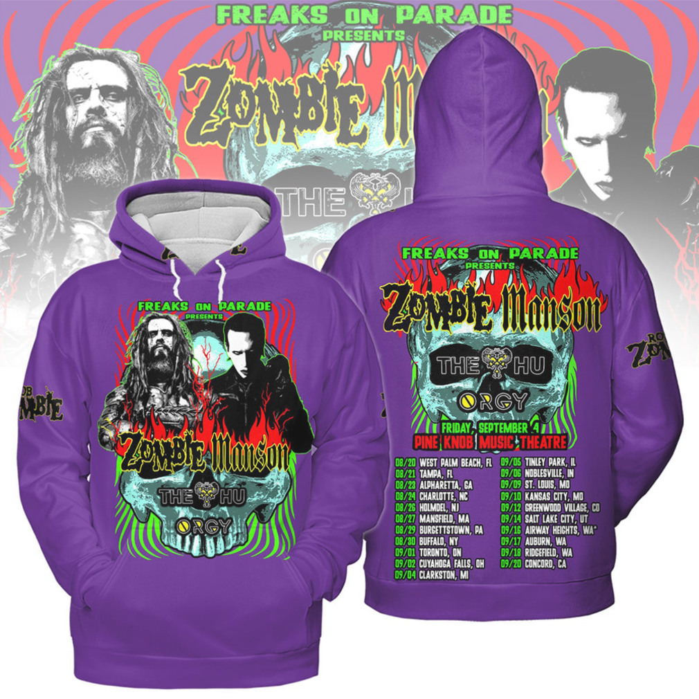 Rob Zombie Marilyn Manson Freaks On Parade Tour 2024 Concert Hoodie Rob Zombie Marilyn Manson Freaks On Parade Tour 2024 Concert Hoodie