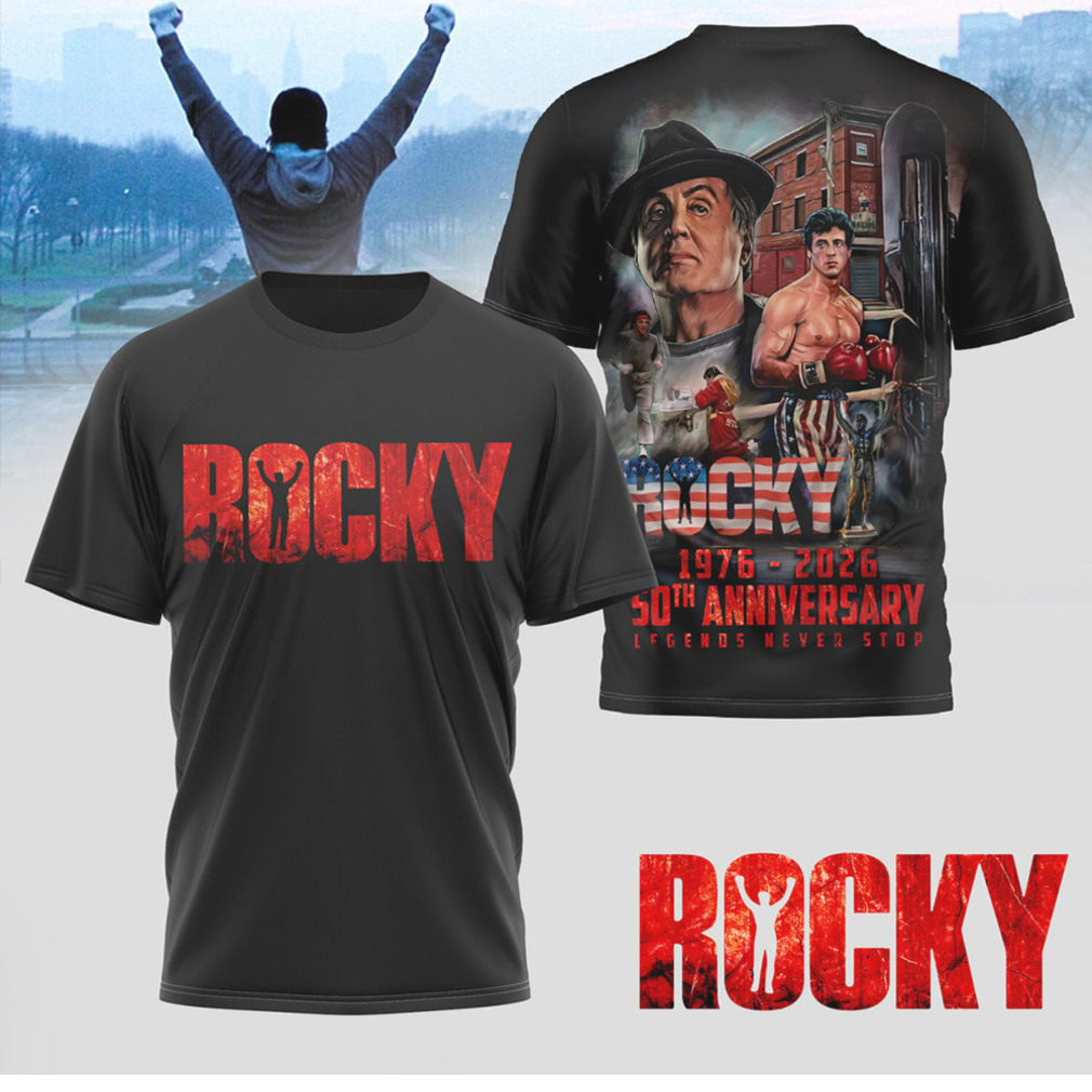 Rocky 50th Anniversary 1976 2026 Legends Never Stop Sylvester Stallone Boxing Shirt Rocky 50th Anniversary 1976 2026 Legends Never Stop Sylvester Stallone Boxing Shirt
