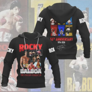 Rocky Balboa 50th Anniversary Italian Stallion Boxing Legend Vintage Style Graphic T Shirt