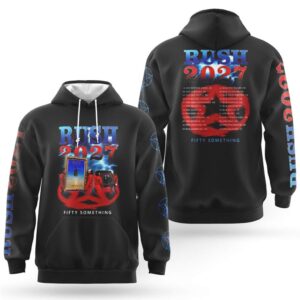 Rush 2027 Fifty Something Anniversary Tour Lightning Design Hoodie Rush 2027 Fifty Something Anniversary Tour Lightning Design Hoodie