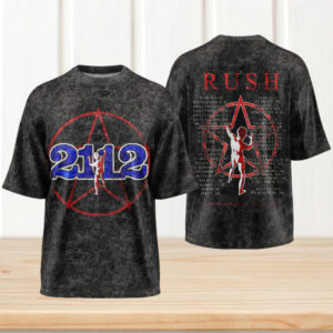 Rush 2112 Album Cover Vintage Wash Retro Rock Band Merchandise Shirt Rush 2112 Album Cover Vintage Wash Retro Rock Band Merchandise Shirt