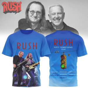 Rush Fifty Something Tour 2026 Rock Band Signature Blue Graphic Concert Shirt Rush Fifty Something Tour 2026 Rock Band Signature Blue Graphic Concert Shirt