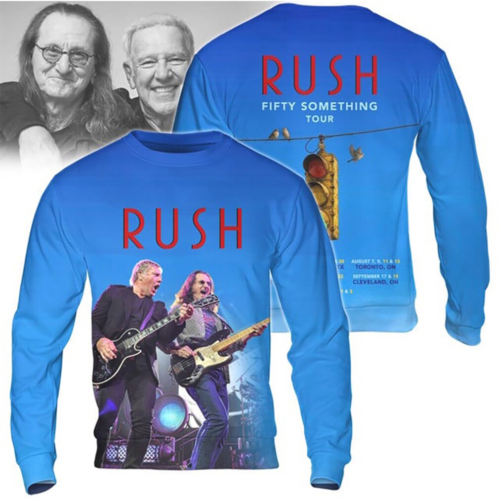 Rush Fifty Something Tour 2026 Rock Band Signature Blue Graphic Concert Shirt Rush Fifty Something Tour 2026 Rock Band Signature Blue Graphic Concert Shirt