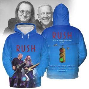 Rush Fifty Something Tour 2026 Rock Band Signature Blue Graphic Concert Shirt
