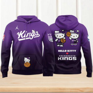 Sacramento Kings Hello Kitty Night NBA Basketball Purple Pullover Graphic Fan Hoodie Sacramento Kings Hello Kitty Night NBA Basketball Purple Pullover Graphic Fan Hoodie