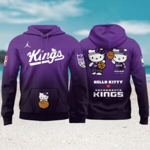Sacramento Kings Hello Kitty Night NBA Basketball Purple Pullover Graphic Fan Hoodie